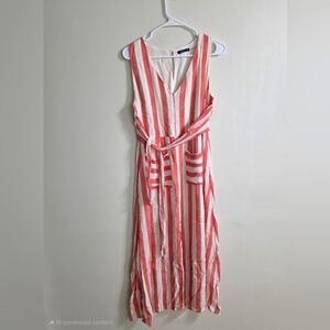 Annabelle Pink and White Maxi Dress